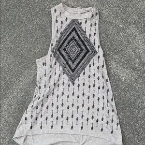 Graphic boho tank top